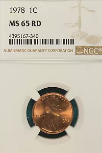 1978-P NGC MS65 RED Lincoln Memorial Cent!! #A6971 - Picture 1 of 2