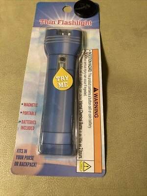 THIN FLASHLIGHT - Blue Magnetic Portable And Batteries Included - Image 1 of 4