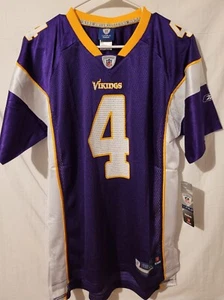 NEW WITH TAGS REEBOK ONFIELD NFL MINNESOTA VIKINGS #4 FAVRE YOUTH JERSEY, XL - Picture 1 of 11