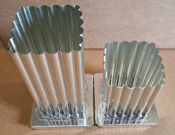 SQUARE Metal Candle Mold 1/2 inch Fluted Scalloped Edges (You Choose Height) - Image 1 of 1