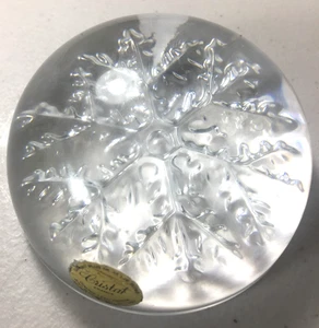 VTG Cristal France Snowflake Paper Weight Garanti Plus 24% Genuine Lead Crystal - Picture 1 of 4