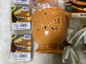 Kerzenwärmer Blumenmuster rosa Wachs & 30 Wachswürfel - Bild 1 von 9