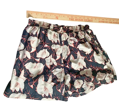 Pantalones Cortos Vintage Hawaiano Blanco Orquídea Cintura Alta L Foto 1 de 4