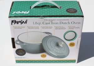 NEW Parini 1.8 QT Cast Iron, Dutch Oven, Round, Enameled w/ lid, Slate Gray - Picture 1 of 7