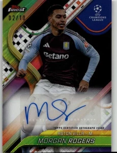 Topps 24-25 Finest Club Competitions Morgan Rogers Black Wave Refractor Auto /10 - Picture 1 of 2