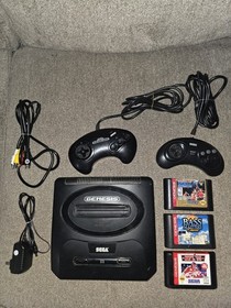 Sega Genesis Console Bundle Tested Working | 2 Controllers + 3 Games + Cables