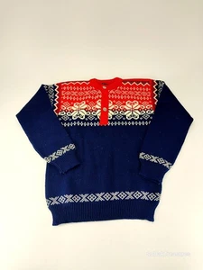 Vintage Dale Of Norway Mens Small Olympic Sweater 100% Wool Henley Snowflake - Picture 1 of 8