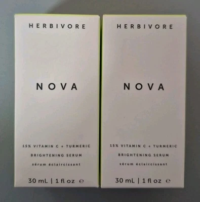 2 Herbivore NOVA 15% Vitamin C + Turmeric Brightening Serum (2 x 1 oz/30 mL) NIB - Image 1 of 2