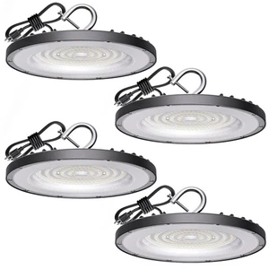 High Bay Light 100W, 14000lm 5000K UFO Bay Lighting with Plug 5' Cable, 120V,... - Picture 1 of 9