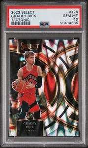 2023-24 Panini Select GRADEY DICK Tectonic Prizm Rookie Toronto Raptors PSA 10 - Picture 1 of 2