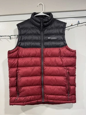 Columbia Vest Mens L Omni Heat Thermal Reflective Puffer Vest Red Grey - Image 1 of 4