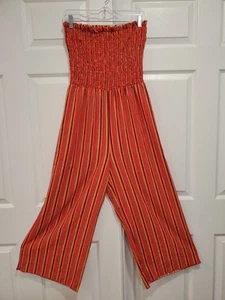 Charlotte Russe Striped Strapless Romper Elastic Top Jumpsuit Beach Vacation Med - Picture 1 of 9