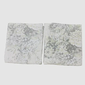 Set of 2 Waverly Pillow Shams Standard Ballard Bouquet Grey Cottage Farmhouse - Picture 1 of 5