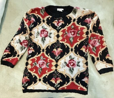 Suéter Esquinero Informal Kobe Cristal Años 80 De Colección Rosa Med Grueso Tejido RARO Foto 1 de 4