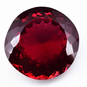 49.45 Ct Natural Red Pyrope Garnet Round Cut Certified Loose Gemstone Mozambique - Picture 1 of 4