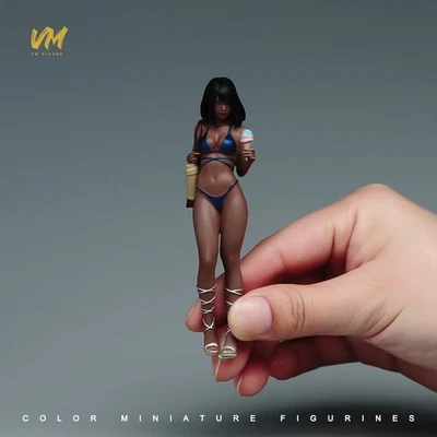 Figura miniatura realista juguete utilería escena diorama 1:18 niña con helado Foto 1 de 4