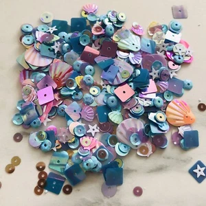 15 g of mixed Sea Shells Pastels  Sequin Mix  for sewing, cardmaking  & Crafts - Picture 1 of 5
