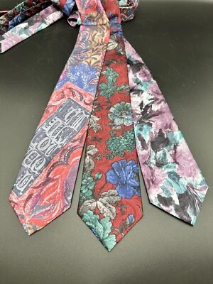 2 ~ Gravatas Oleg Cassini Vintage Floral Primavera Multicoloridas 1 ~ Gravata John Weitz - Imagem 1 de 4