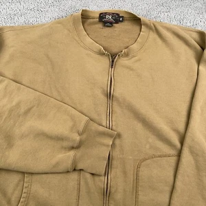 VTG RRL Ralph Lauren Sweater Mens XL Brown Double RL Oversized Full Zip Jacket - Picture 1 of 14