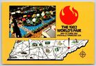1982 World's Fair Knoxville Tennessee TN Multiview Diorama Map Postcard