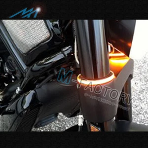 Amber Front Fork LED Turn Signal Light For Universal Motorcycle - Picture 1 of 4