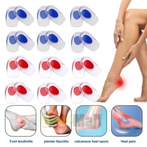Silicone Gel Heel Cups Heel Lifts Support Pads for Men Women, 6 Pairs 3 Pairs - Picture 1 of 29
