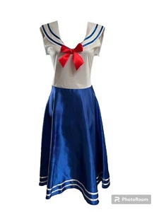 New Women’s Sailor Costume Dress With Hat, Size Small, Satin - Picture 1 of 9