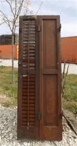 Wooden Window Shutter, Victorian Window Louver, Architectural Salvage B47, - Picture 1 of 10