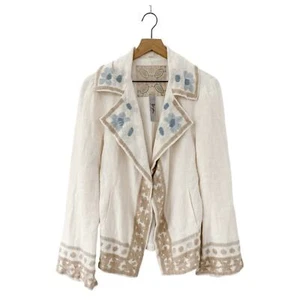 Chaqueta de lino bordada Johnny Was BIYA - Imagen 1 de 8