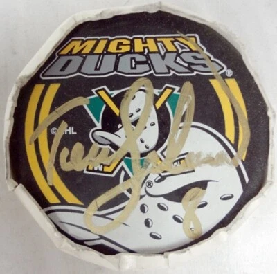 Liga Nacional de Hockey de la NHL Anaheim Mighty Ducks #8 ¡Disco firmado por Teemu Selanne! Foto 1 de 4