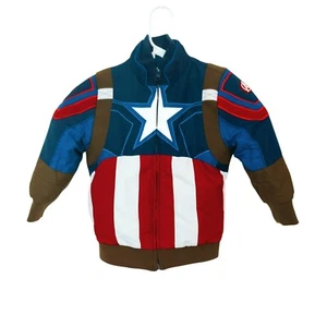 Disney Store Captain America Marvel Puffer Jacket Toddler Boys Size 4 Avengers - Picture 1 of 5