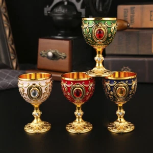 High-grade Metal Goblet Sip Cup 30ml Wine Glass Creative Home Retro Wine Glass - Picture 1 of 23