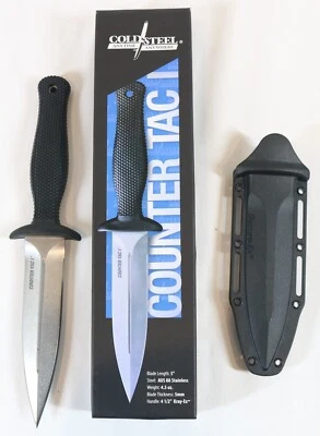 Cold Steel Counter Tac I Knife 5" Double Edge Steel Blade - Image 1 of 4
