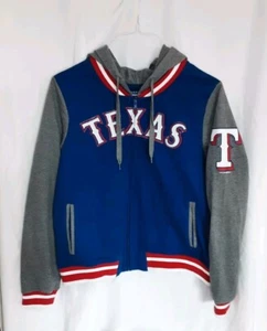Texas Rangers 5th & Ocean Hooded Jacket Women's Size Large - D8 - Picture 1 of 7