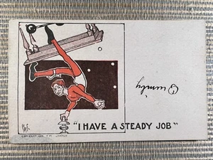 Akrobat Balanceakt "Ich habe einen festen Job" Comic Humor Postkarte - Bild 1 von 2