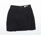Denim & Co. Womens Black Cotton Straight & Pencil Skirt Size 8 Zip
