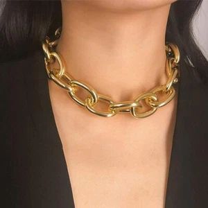 CLOACE Chunky Choker Necklace Gold Cuban Link Chain Thick Necklaces Punk Jewe... - Picture 1 of 7