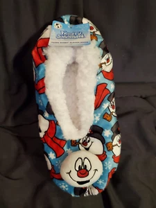 Women's Frosty the Snowman Fuzzy Babba Slipper Socks - One Size Fits Most - Picture 1 of 4