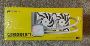Corsair H100i RGB Elite Liquid CPU Cooler 240mm AIO AF120 Fans CW-9060078-WW - Afbeelding 1 van 5