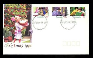 Postal History Australia FDC #1303-1305 Christmas Religion flowers 1992