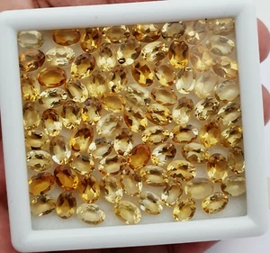 Natural Citrine Oval Cut Loose Gemstone Lot 148 Pcs 5*7 MM 100 CT - Picture 1 of 5