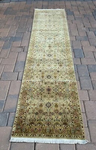 Fine Quality Modern Floral Runner Handmade in India, Muted Elegant Colors, 3x10 - Picture 1 of 24