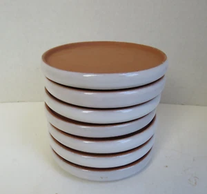 Frankoma (7) Coasters, Stackable, White Glaze Terracotta VTG MCM collectible - Picture 1 of 5