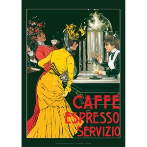 Coffee Shop Caffe Espresso Servicio Estampado Artístico - Arte Estilo de 1920 - Póster de 3 tamaños - Imagen 1 de 4