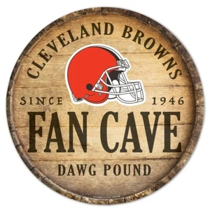 CLEVELAND BROWNS, 14" DIAMATER ROUND WOOD SIGN FROM WINCRAFT - Picture 1 of 2