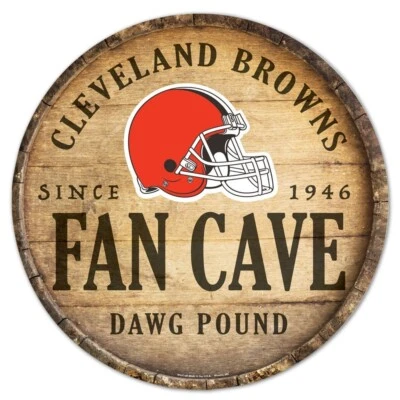 CLEVELAND BROWNS, 14" DIAMANTE REDONDO MADERA SIGNO DE WINCRAFT Foto 1 de 2