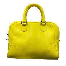 LOEWE Amazona 75 Handbag Shoulder Bag Anagram Leather Yellow Silver Hardware