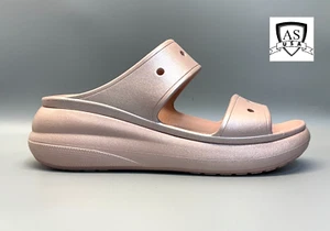 CROCS Classic Crush Shimmer Pink Platform Sandal Slides Size M13 / W15 - Picture 1 of 7