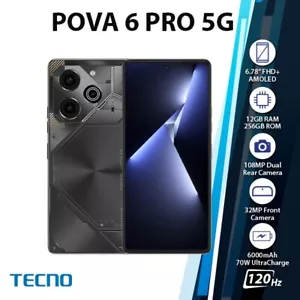 TECNO Pova 6 Pro Android Mobile Phone (Black/12GB+256GB/Dual SIM/Unlocked) - Picture 1 of 4