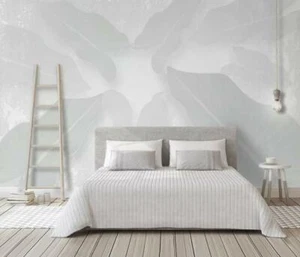 3D Gray Leaves A93 Wallpaper Wall Mural Removable Self-adhesive Sticker Zoe - Picture 1 of 11